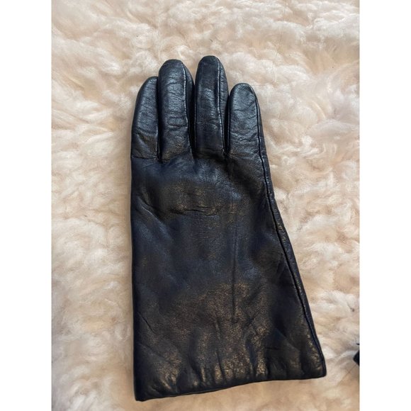 Accessories Vintage Navy Blue Leather Gloves Womens Size 7 12 Poshmark